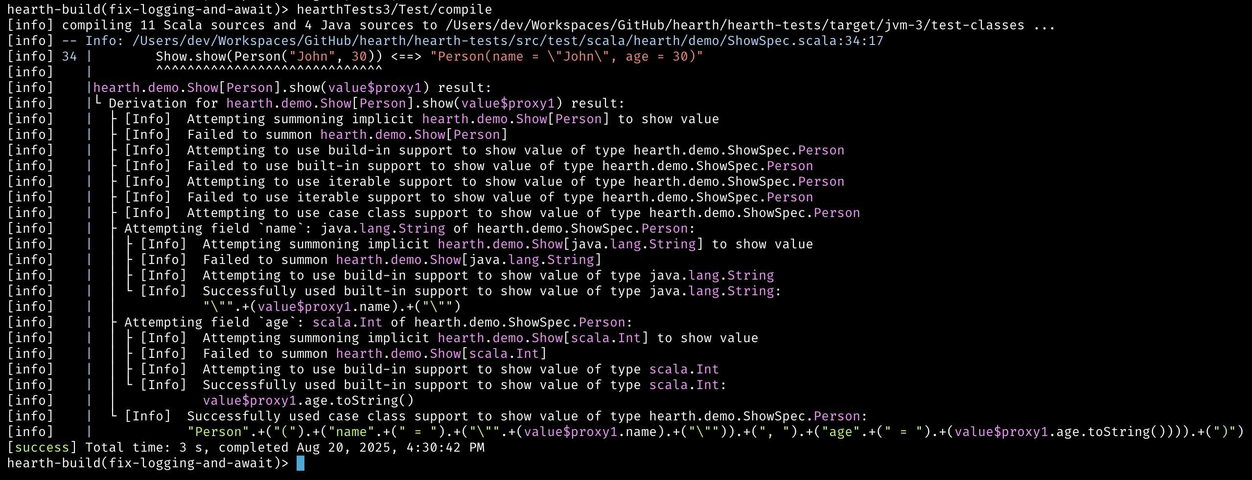 Log in terminal