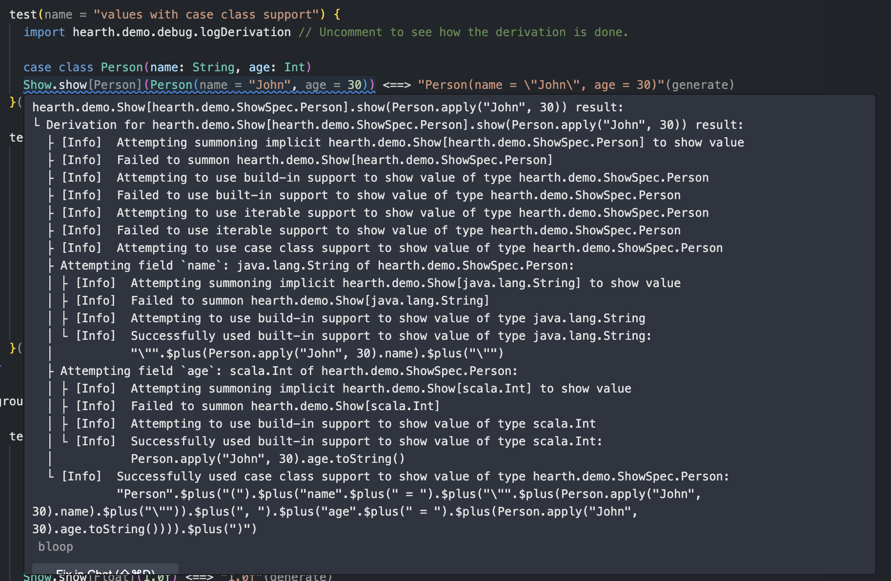 Log in VS Code