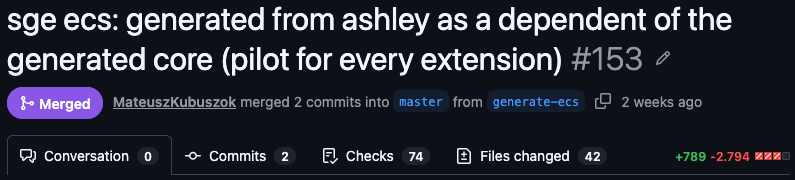 PR #153: ecs generated from Ashley, +789 / -2,794 lines
